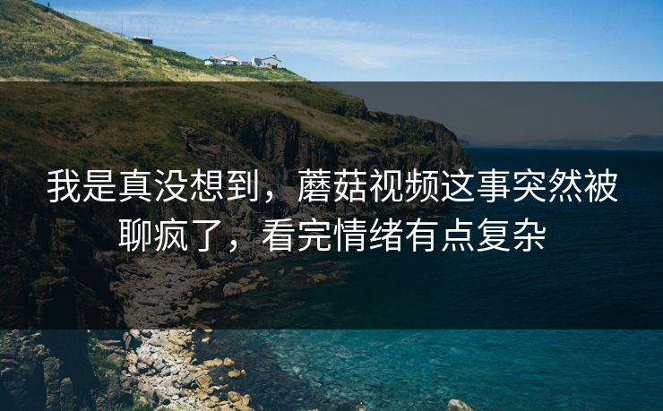 我是真没想到，蘑菇视频这事突然被聊疯了，看完情绪有点复杂  第1张
