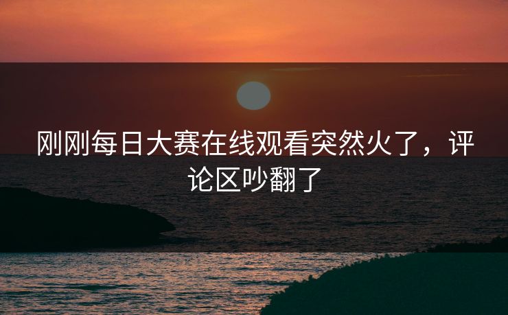 刚刚每日大赛在线观看突然火了，评论区吵翻了  第1张
