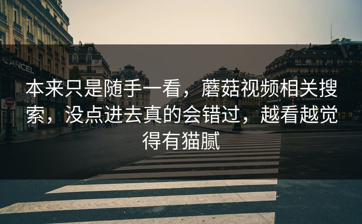 本来只是随手一看，蘑菇视频相关搜索，没点进去真的会错过，越看越觉得有猫腻