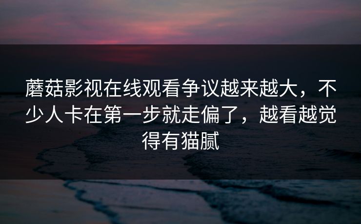 蘑菇影视在线观看争议越来越大，不少人卡在第一步就走偏了，越看越觉得有猫腻  第1张